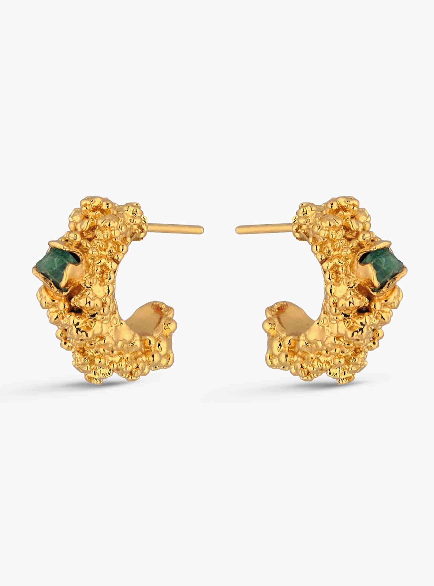 Aura Emerald Hoops Small - miniatura 1