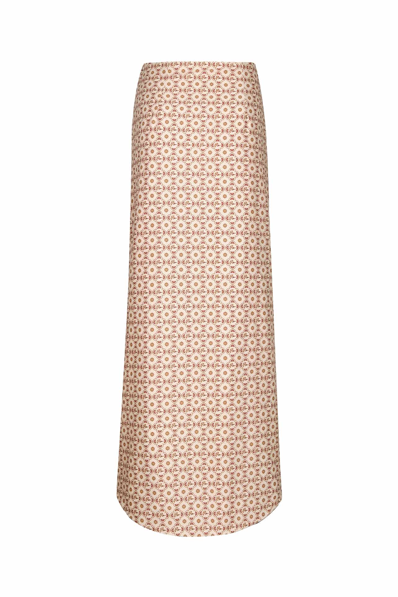 Siboney Cotton Bio Wrap Midi Skirt / Beige May Flower - miniatura 3