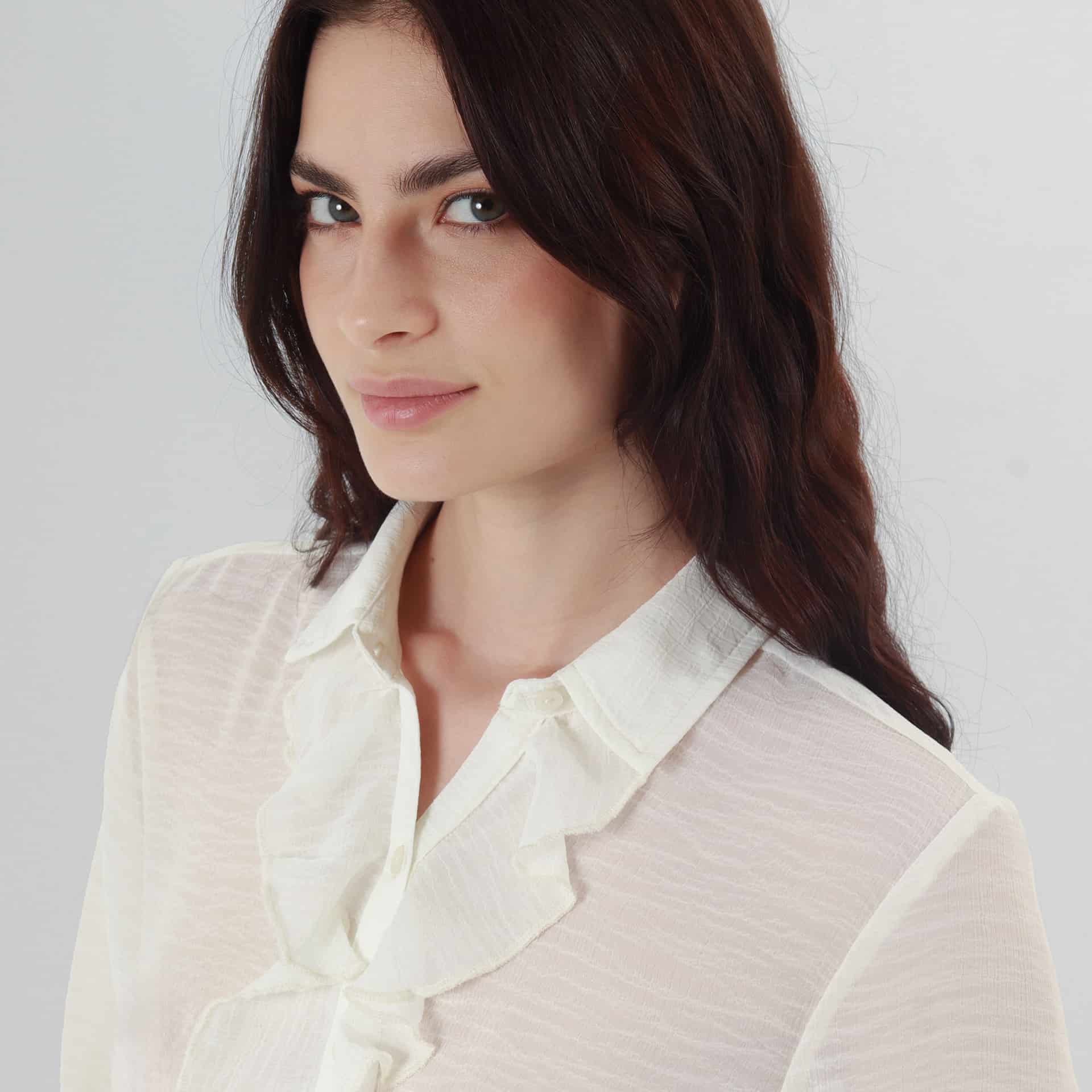Blusa Cuello Camisero Manga 3/Cuartos - miniatura 4