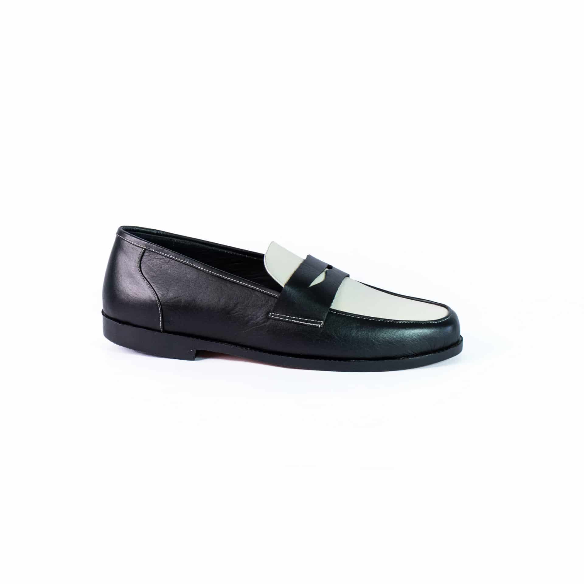 Penny loafers black & white - miniatura 1