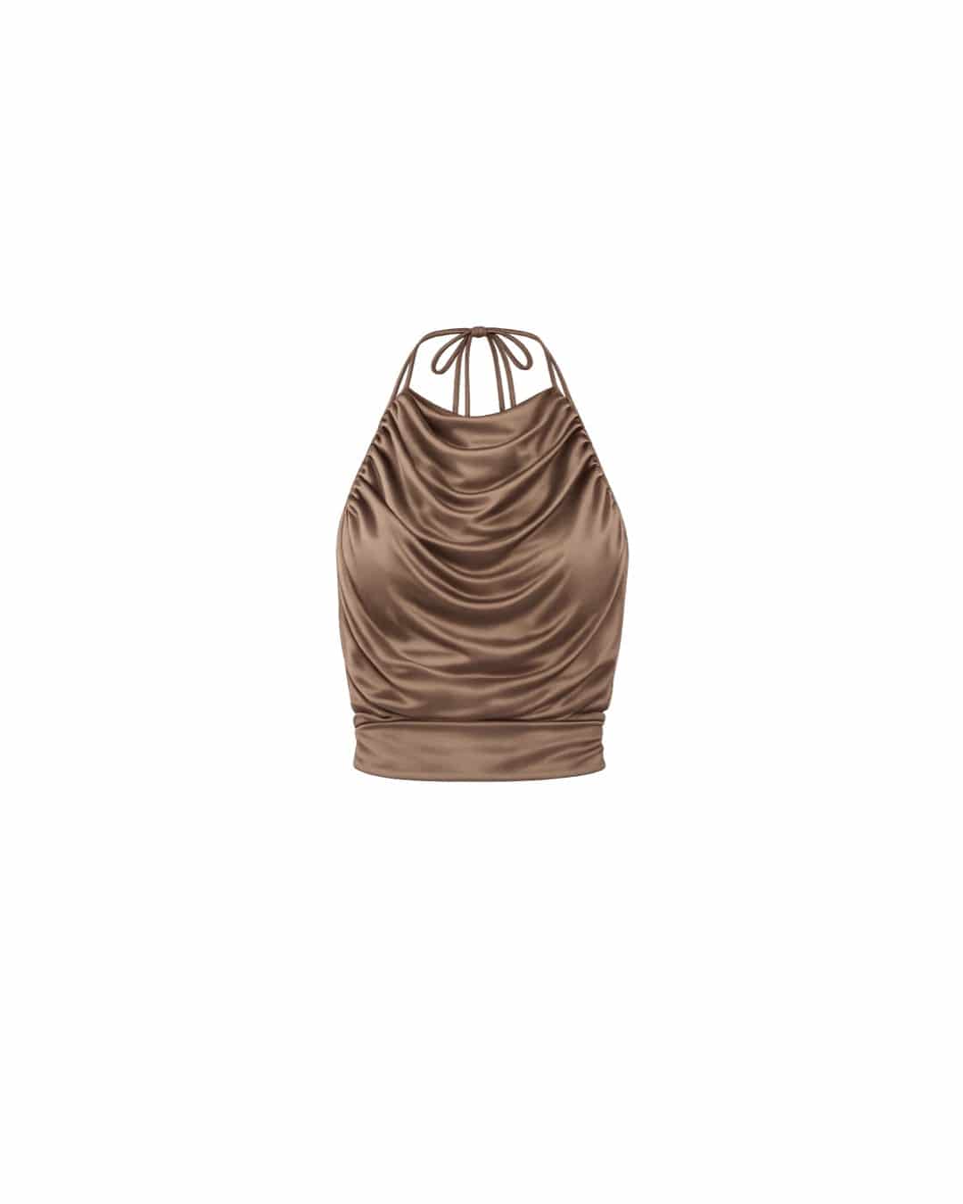 TOP MAR DE LEVA - SILK TIE TAUPE - miniatura 3