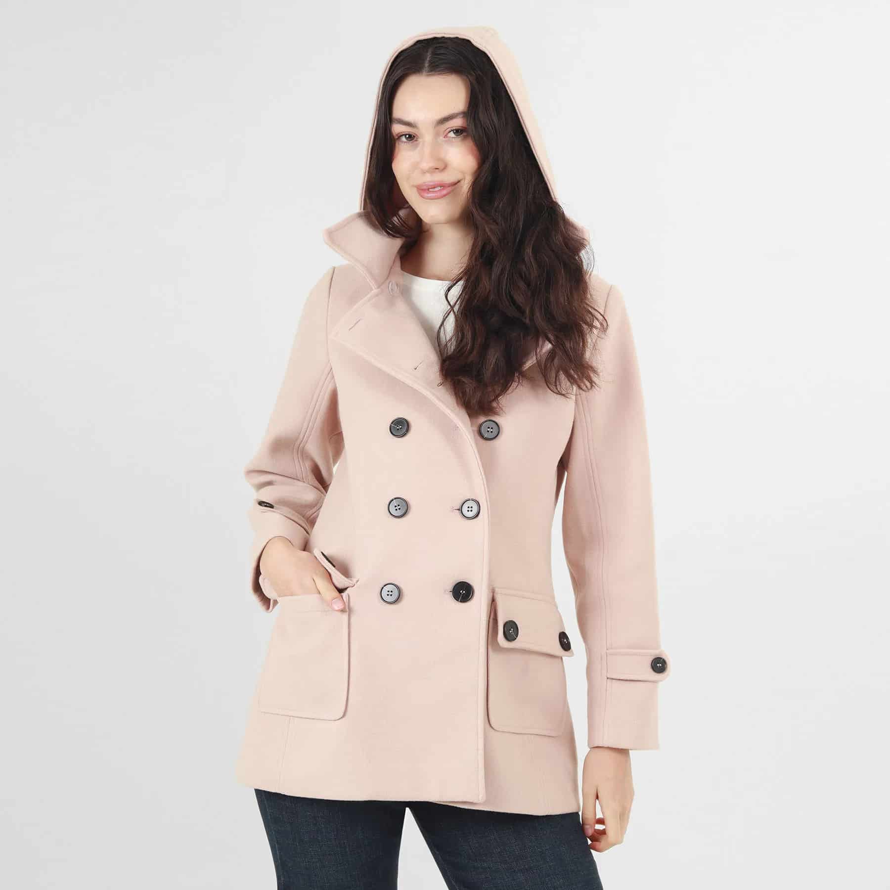 Chaqueta abrigo trench cruzado cuello solapa con capucha - miniatura 10