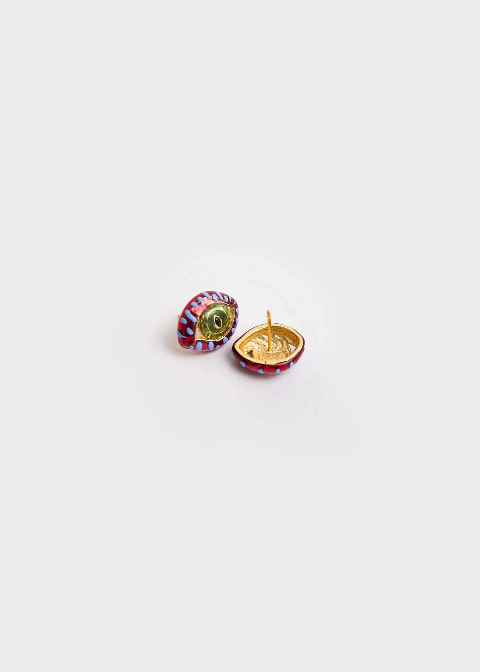Aretes Cat Eye Mini Burgundy - miniatura 1