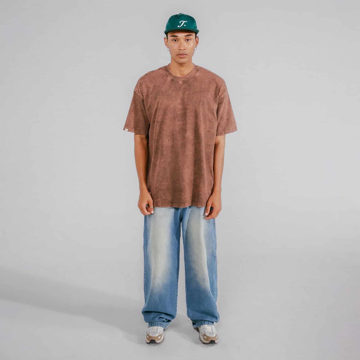 Oversized Washed T- Shirt - Brown - miniatura 6