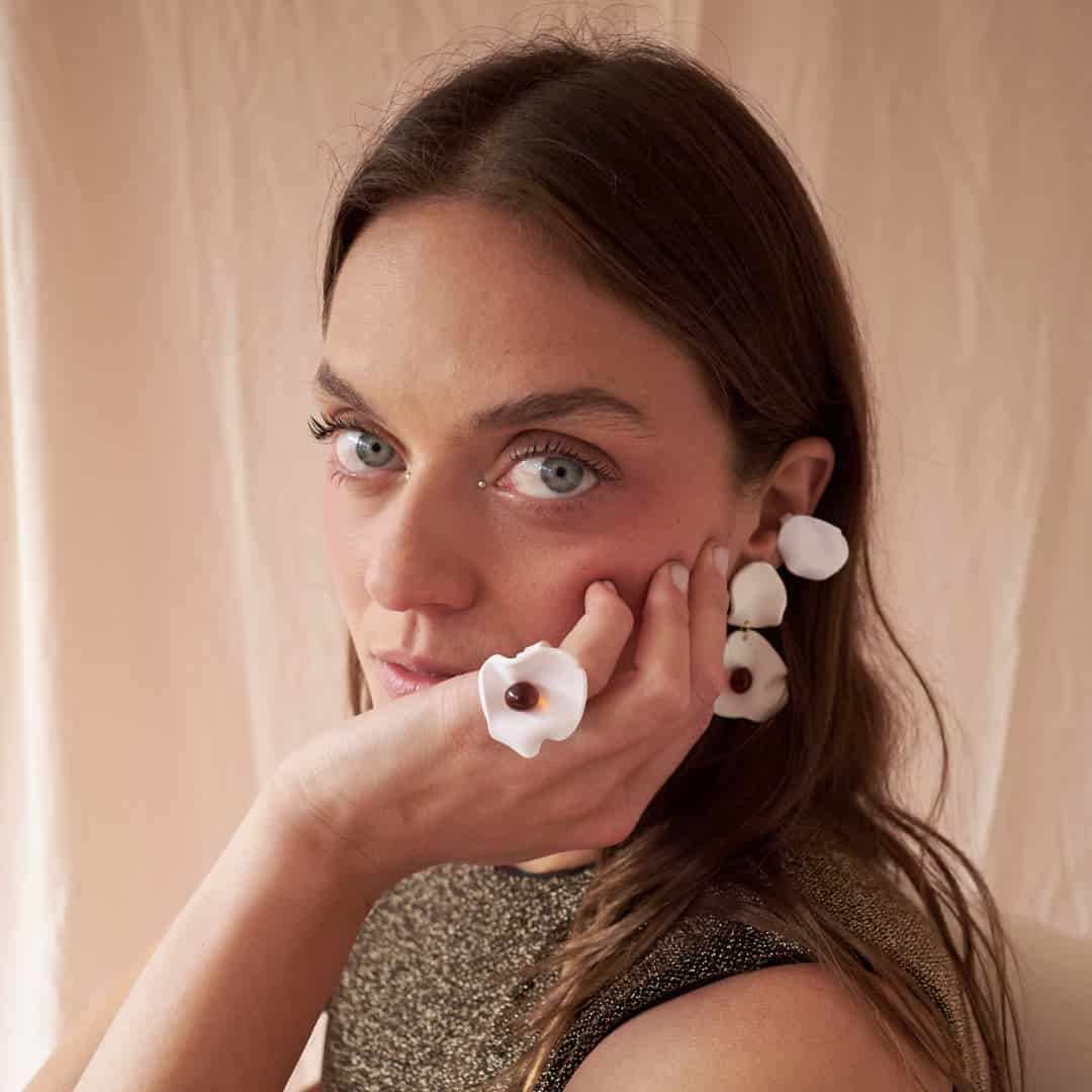 Aretes Lucié Petalo Doble - miniatura 5