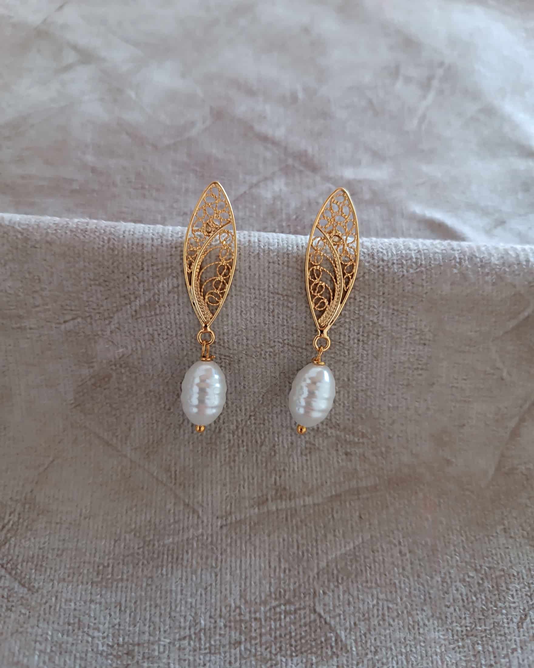 Aretes filigrana y perla Belinda - miniatura 4
