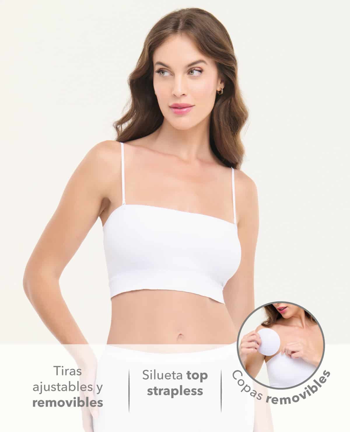 Top Seamless | 2 en 1 | Copas Removibles | Tiras Ajustables y Removibles - miniatura 4