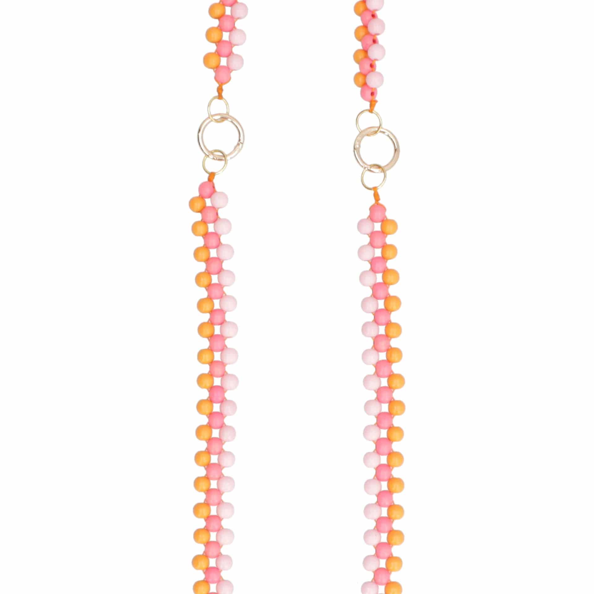 Strap Viajero En Chaquira De Madera - Ocaso Naranja - miniatura 5