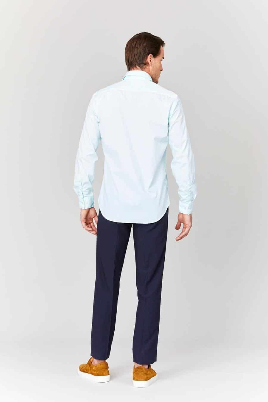 Men's cotton shirt sky blue muslin - miniatura 2