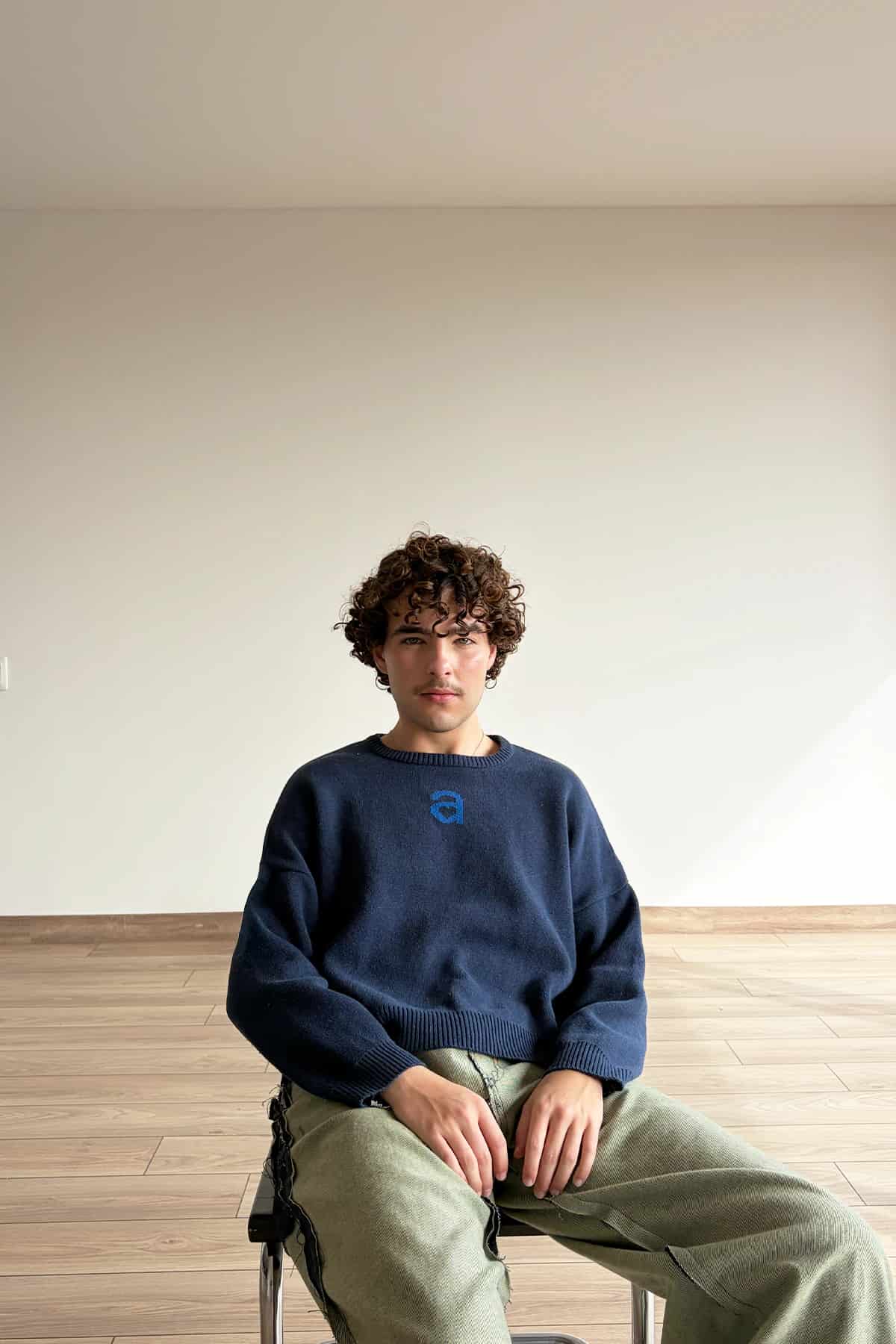 MONOGRAM SWEATER NAVY BLUE - miniatura 3