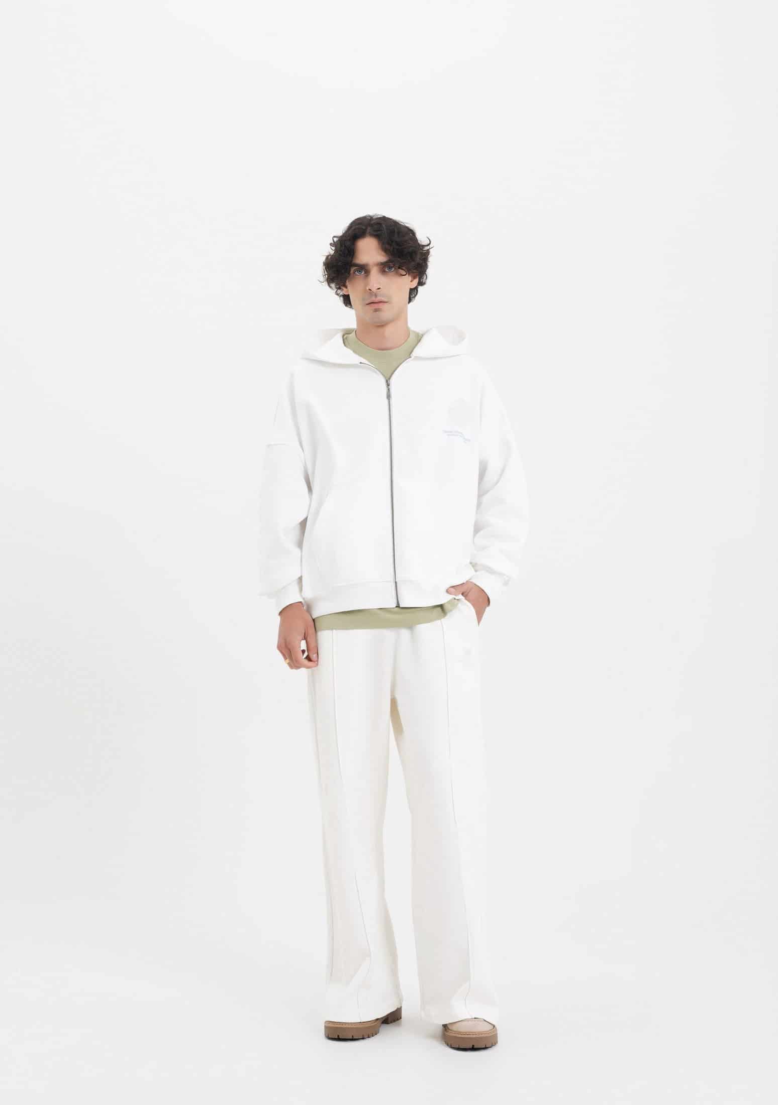 Across The Lines White Zip Hoodie - miniatura 5
