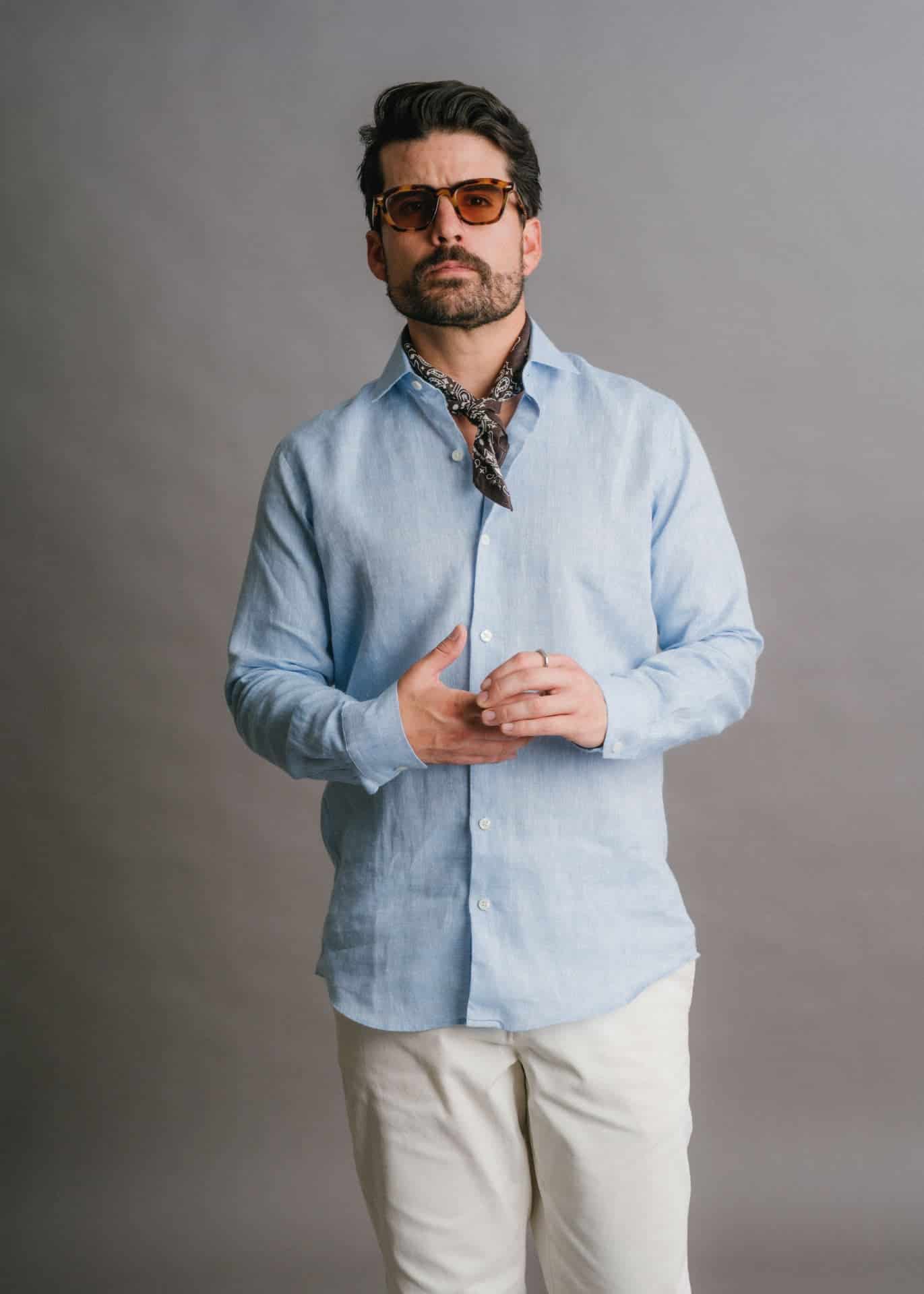 Camisa Provenza Azul Clara - miniatura 4