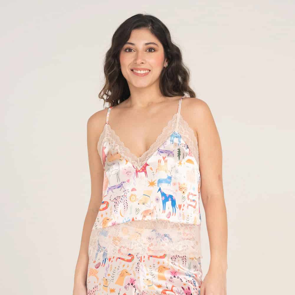 Camisa Satin Tiras Felicidad - miniatura 1