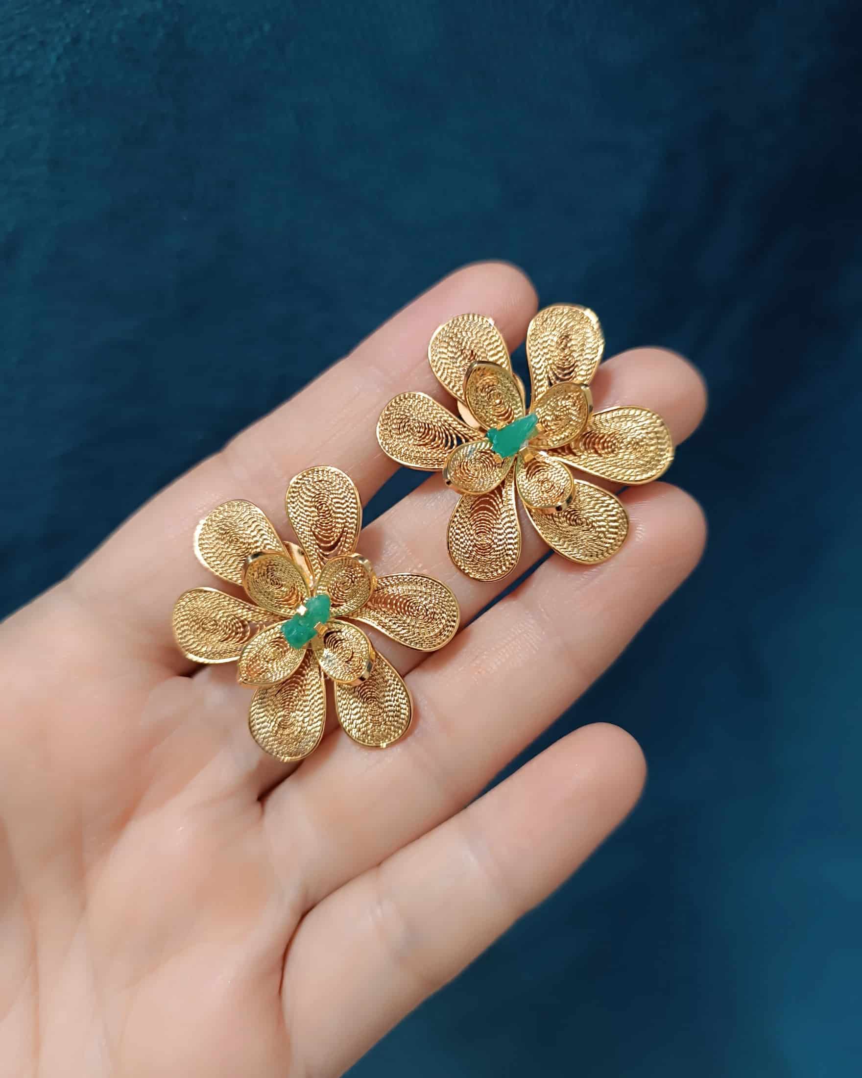Aretes filigranay esmeralda, Brenda - miniatura 6