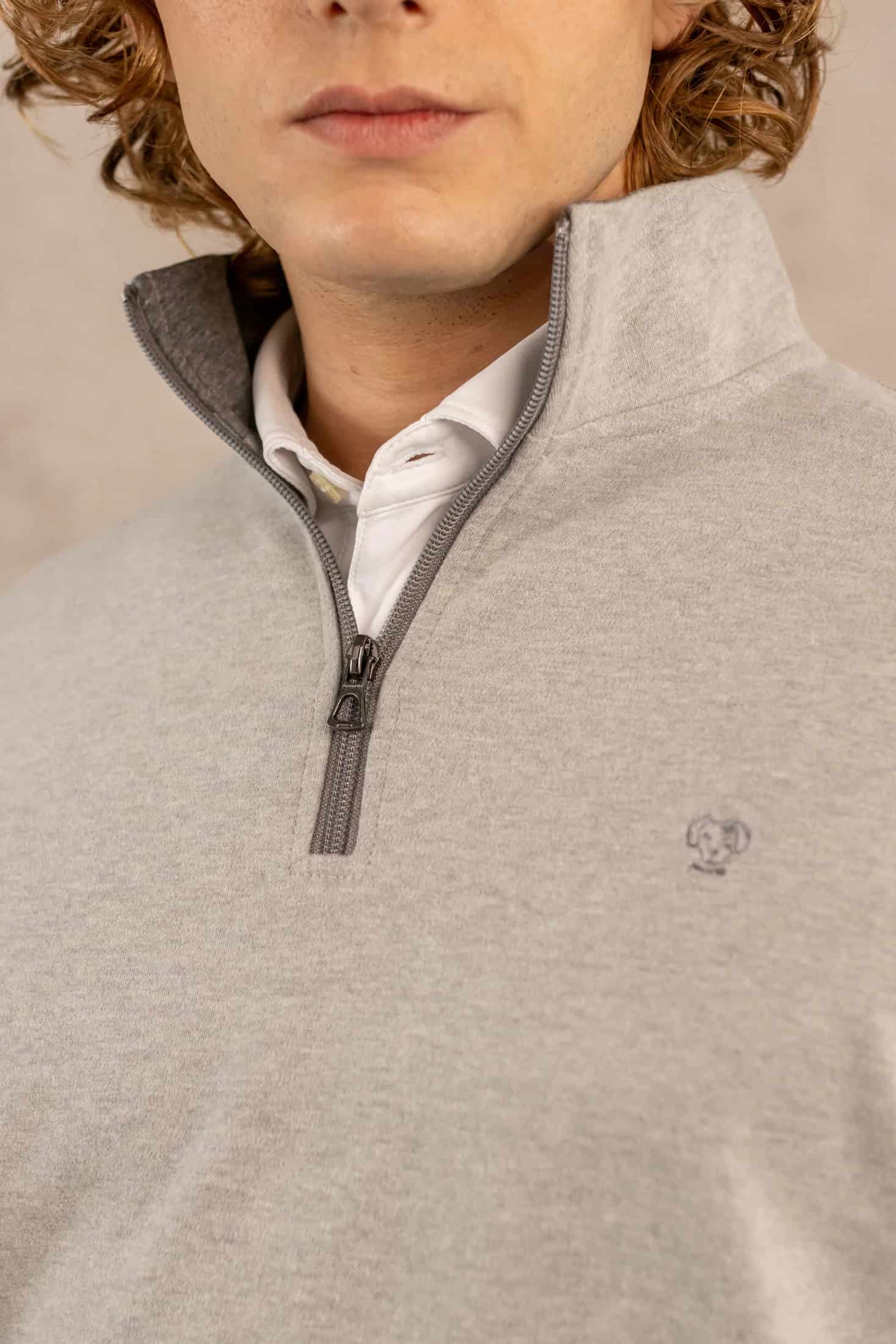 Halfzip Antimancha Gris Jaspe - miniatura 5