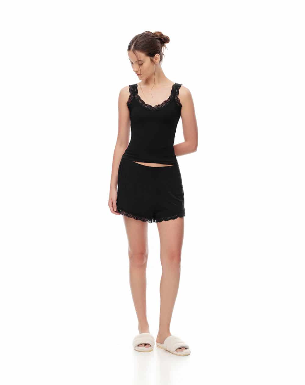 Short de pijama negro mujer - miniatura 3