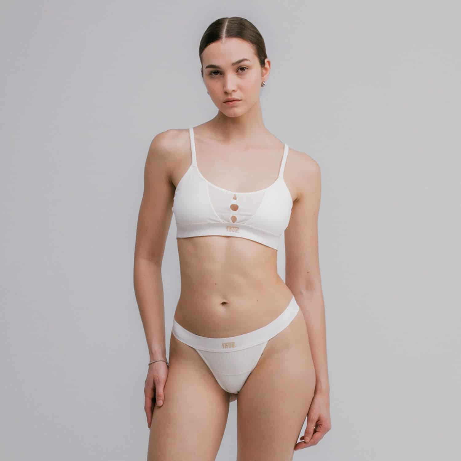 Mesh Cut-Out Top - Cream - miniatura 2