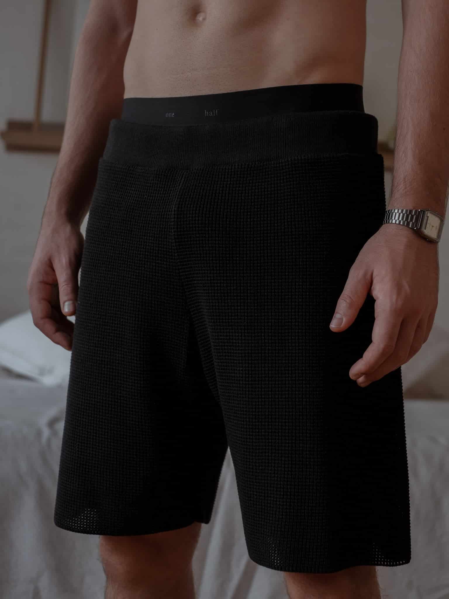 MEN KNIT SHORT - BLACK - miniatura 18