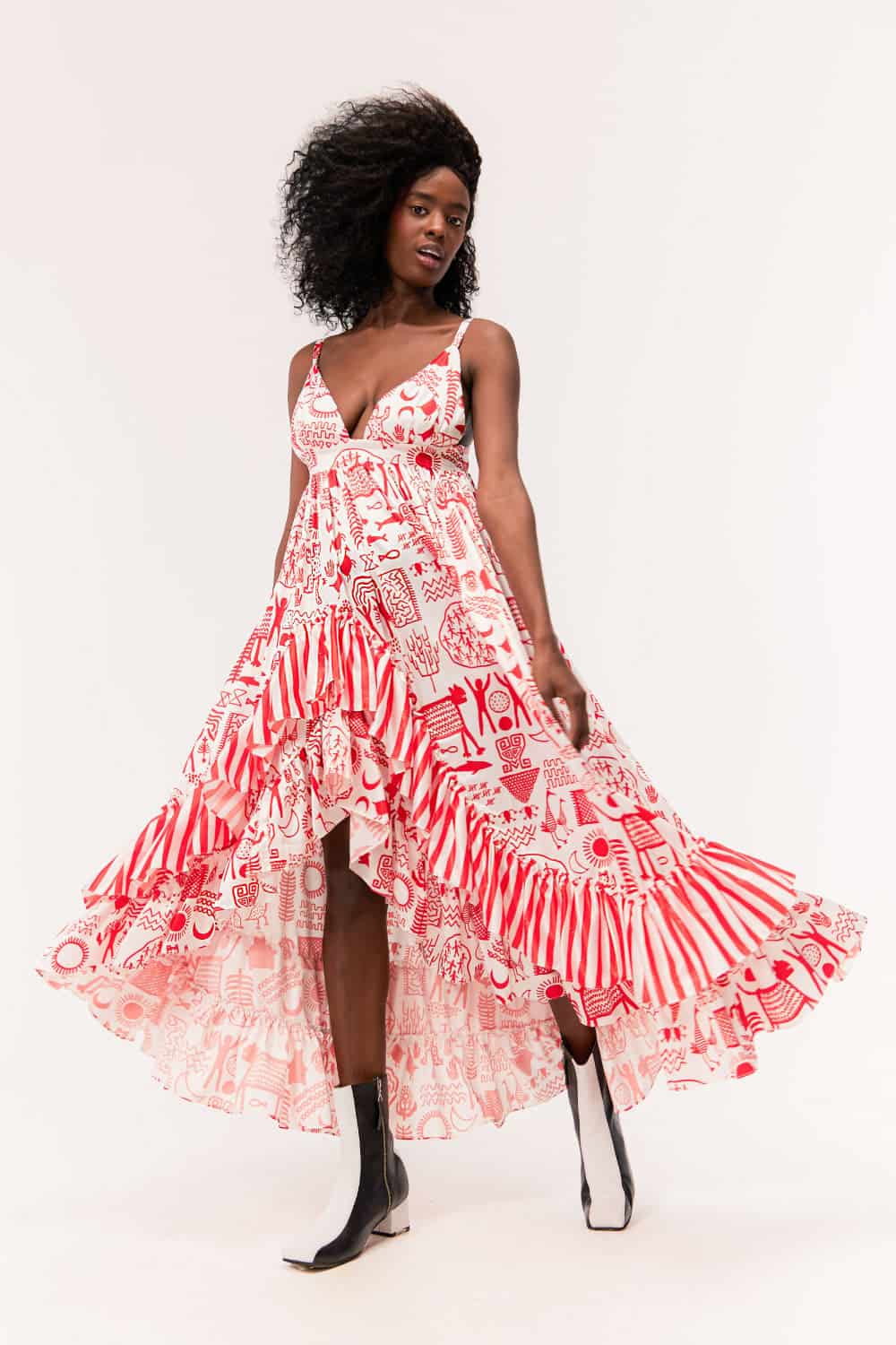 Vestido Merengue / Estampado Rupestre - miniatura 1