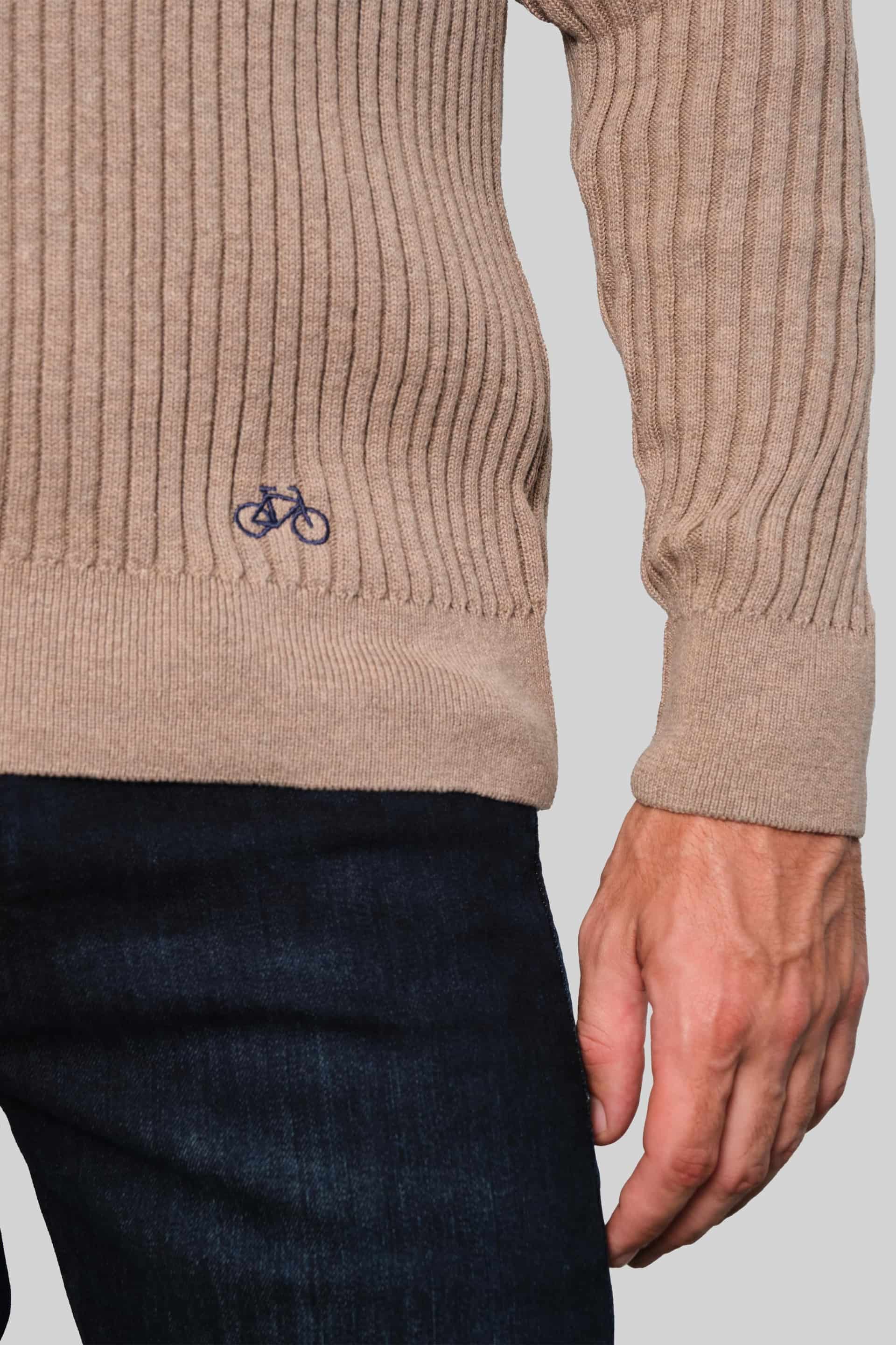 SACO LINED HALF ZIP BEIGE - miniatura 3