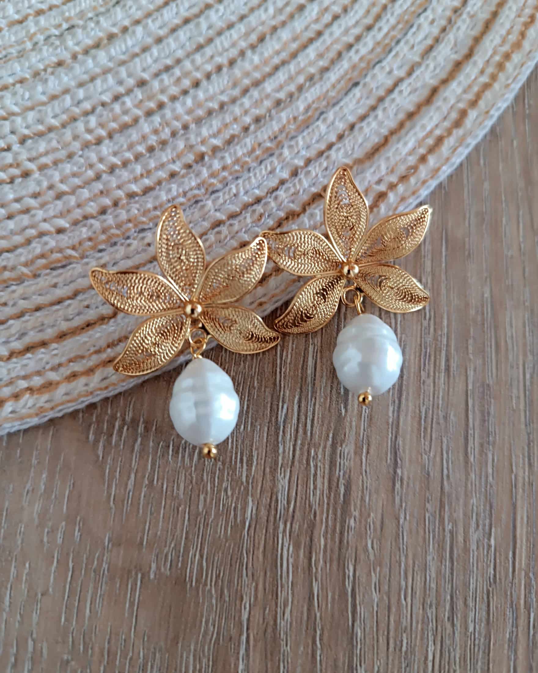 Aretes filigrana  con perla Gadea - miniatura 5