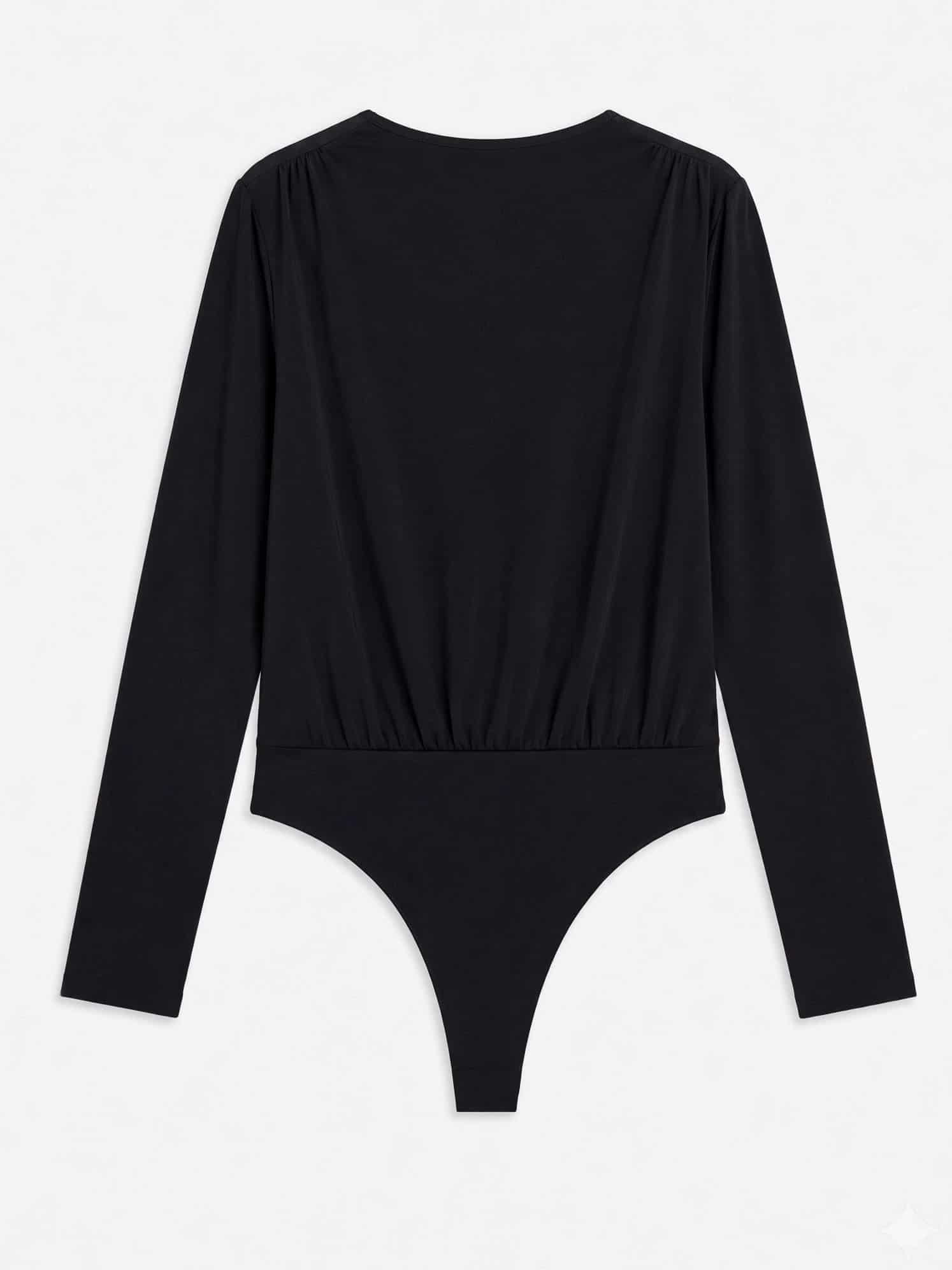 LONG SLEEVE FLOWY BODY - BLACK - miniatura 3