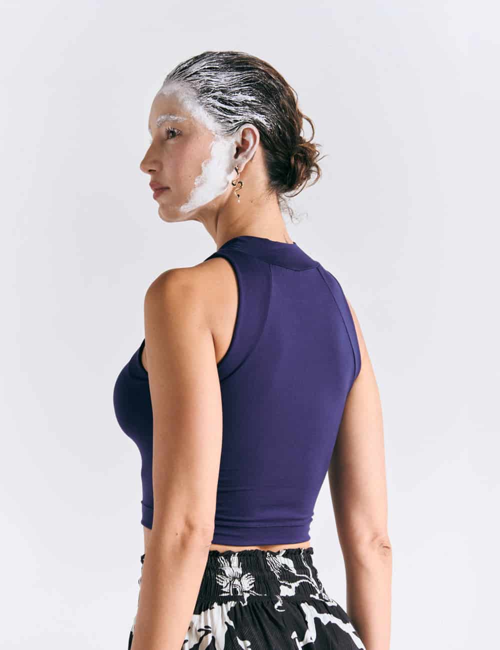 Crop Top Raglan  azul rey Mujer - miniatura 4