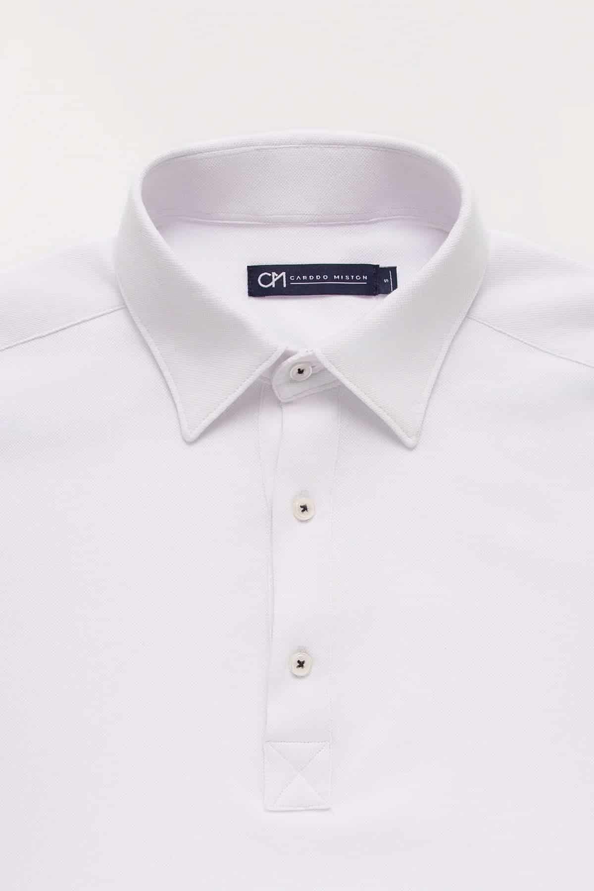Camisa Piqué Polera Algodón Blanco - miniatura 2