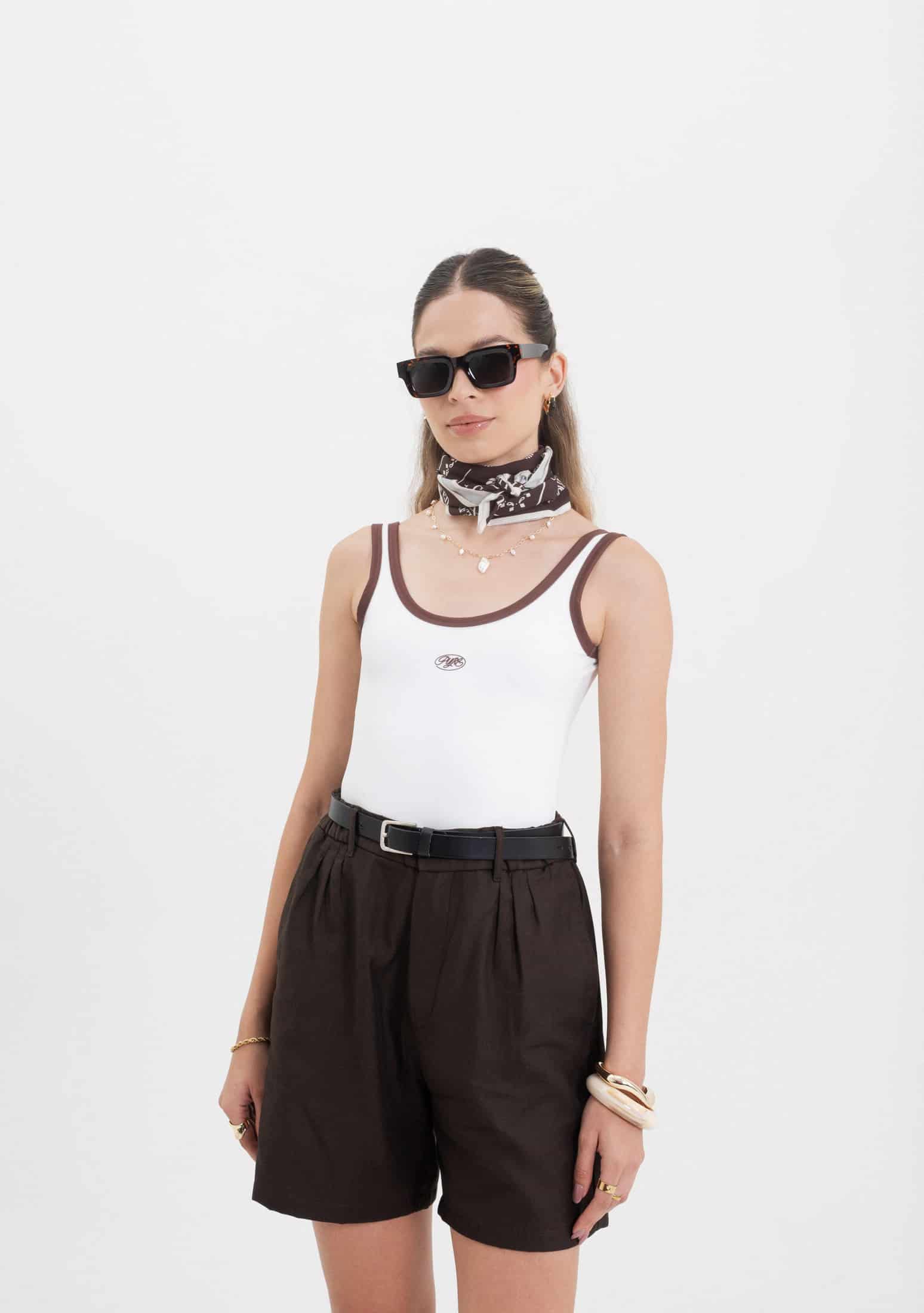 Across The Lines Ivory Tank Top - miniatura 2