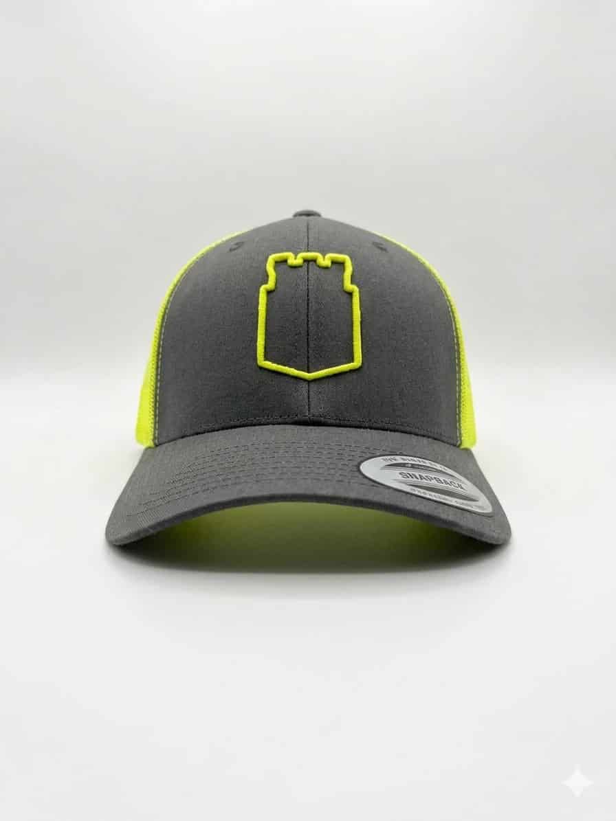 GORRA GRIS MALLA VERDE LIMON - miniatura 1