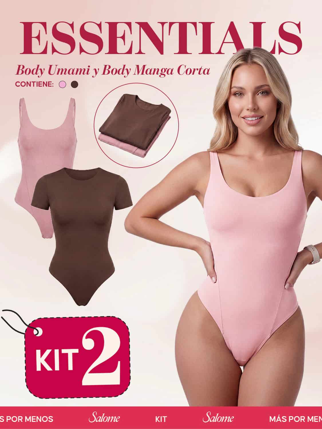 Kit Body Diario Tiras Finas & Manga Corta Sin Costuras | Salome 5005 + 5007 | 01L5 - miniatura 1