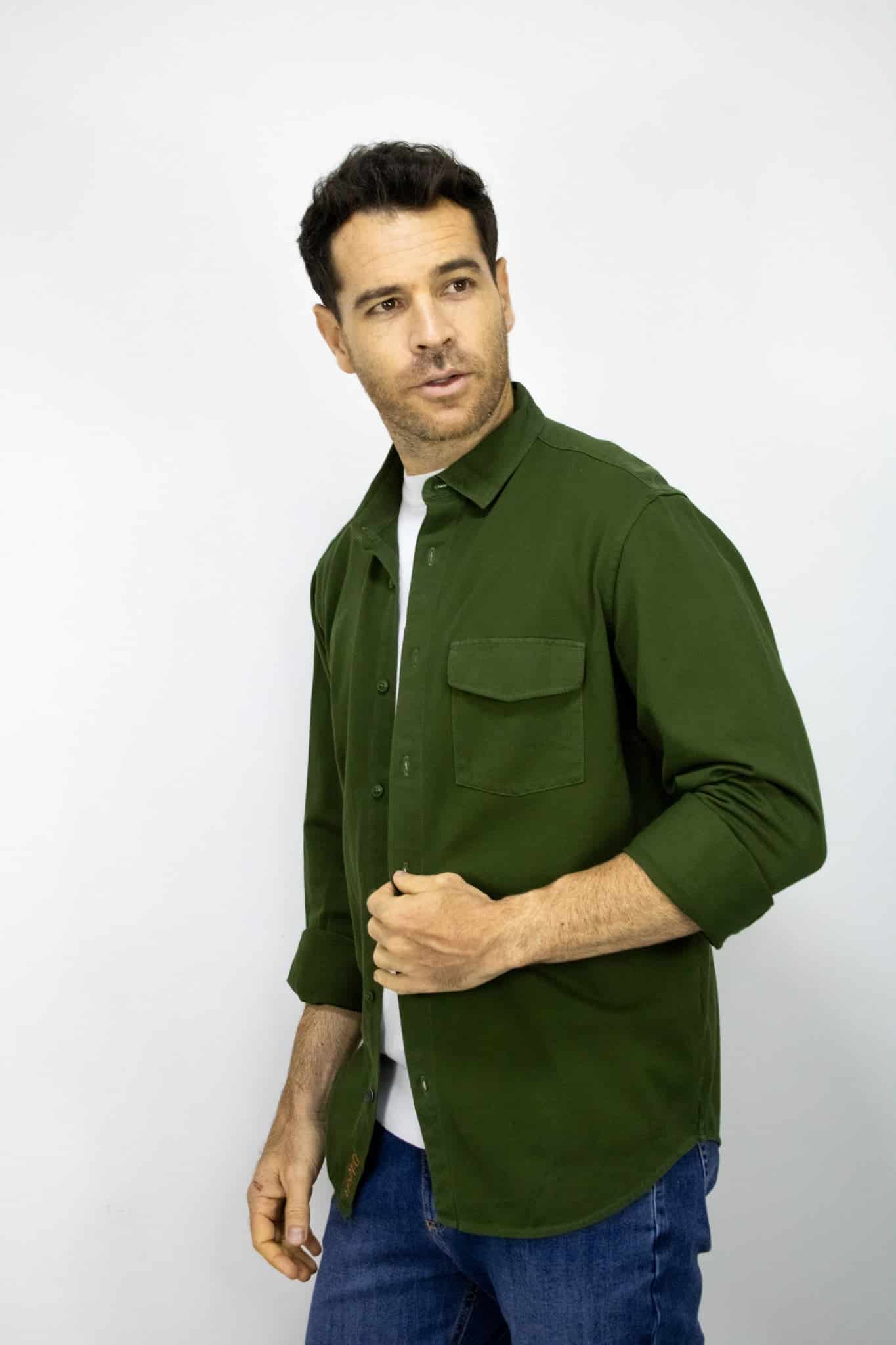 SOBRECAMISA  MANGA LARGA VERDE PARA HOMBRE - miniatura 2