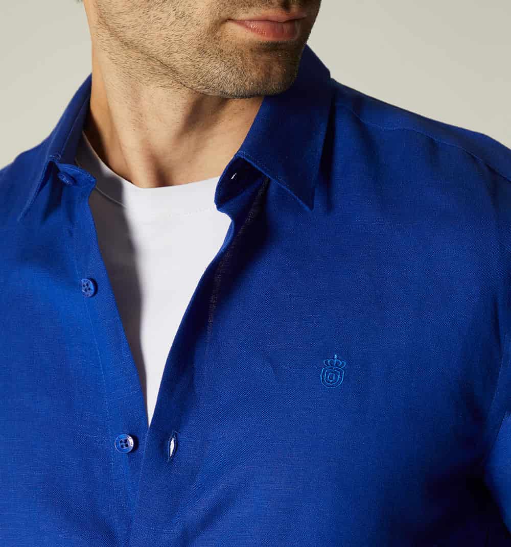 Camisa  para  hombre  en lino  manga cor - miniatura 13
