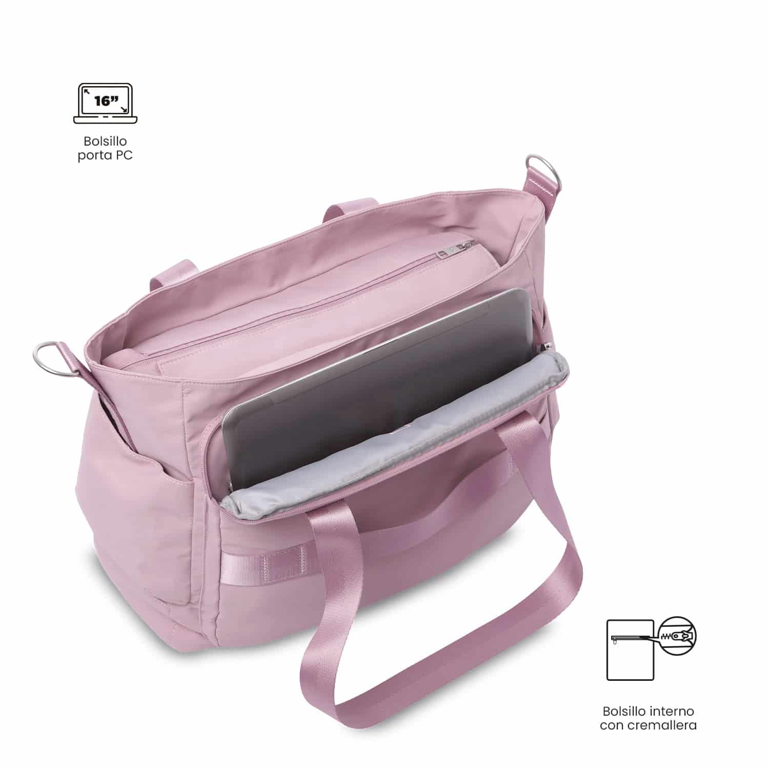 Bolso para Mujer Maxi Tote Grande Porta PC 16" Rosado - miniatura 5