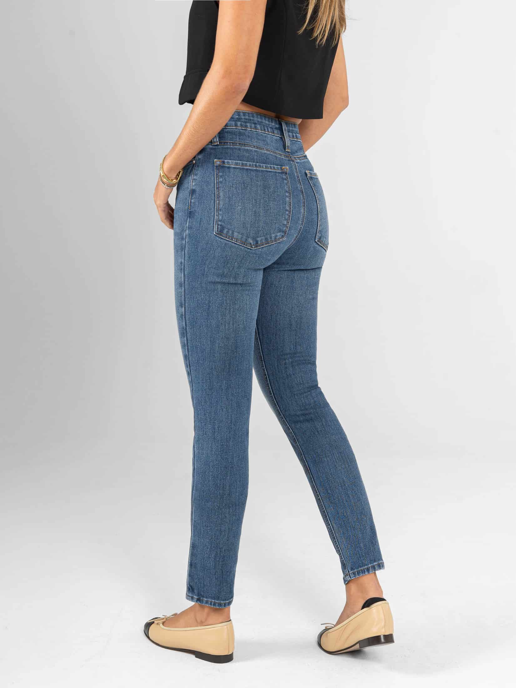 Ref: 066354 Jean Skinny stretch, tiro alto, tono azul medio - miniatura 2