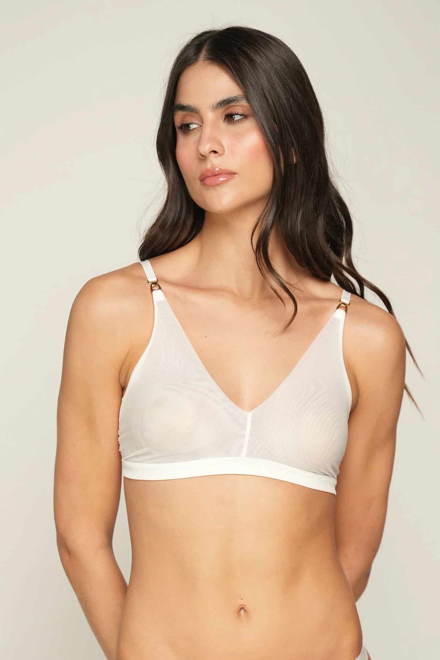 BRALETTE ELLIPSE EN TUL INVISIBLE ULTRA COMODO ALMA LIMPIA CRUDO - miniatura 1