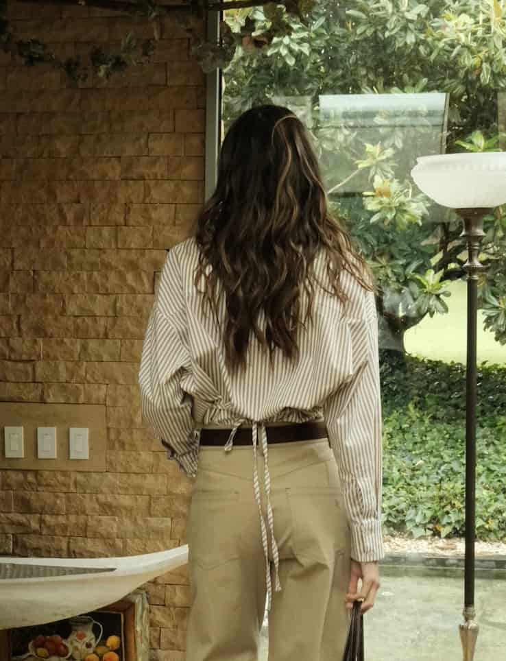 Camisa Aura de algodón | Rayas Caramel - miniatura 3