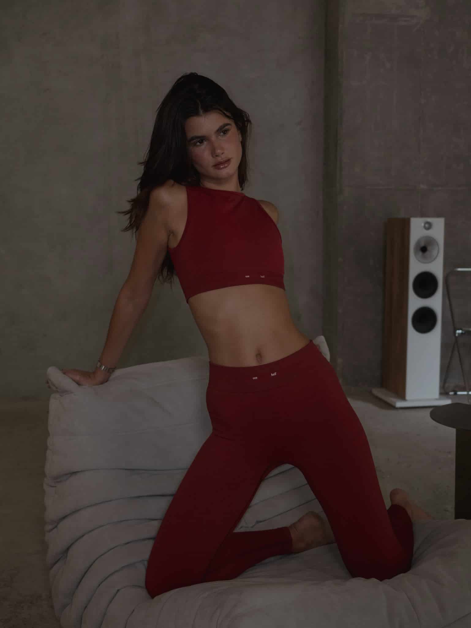 WIRED LINES SEAMLESS LEGGINGS - RED UNDERTONE - miniatura 2