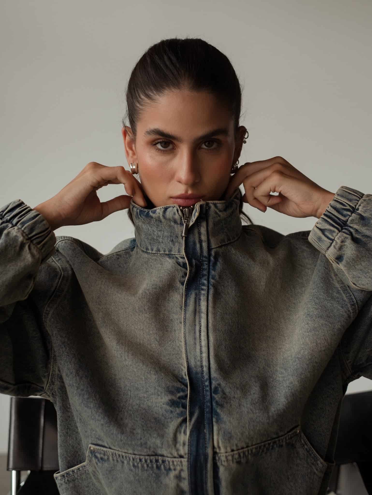 DENIM BOMBER JACKET - SUNBLEACHED - miniatura 10