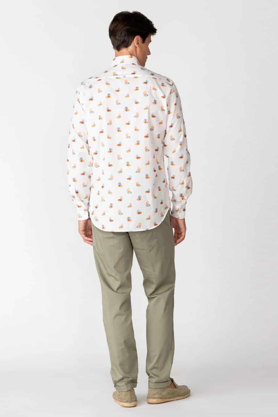 Men's cotton shirt white vanicoro - miniatura 3