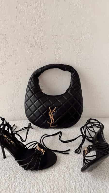 TACONES YSL MALLA NEGRO - miniatura 1