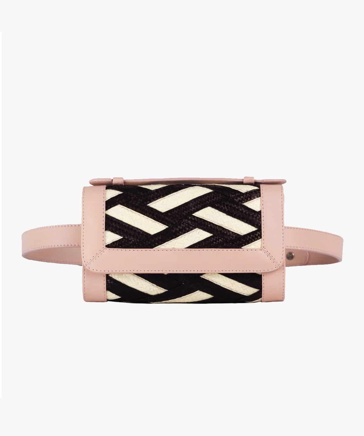 Zenu Belt Bag in Raffia and Leather - miniatura 1