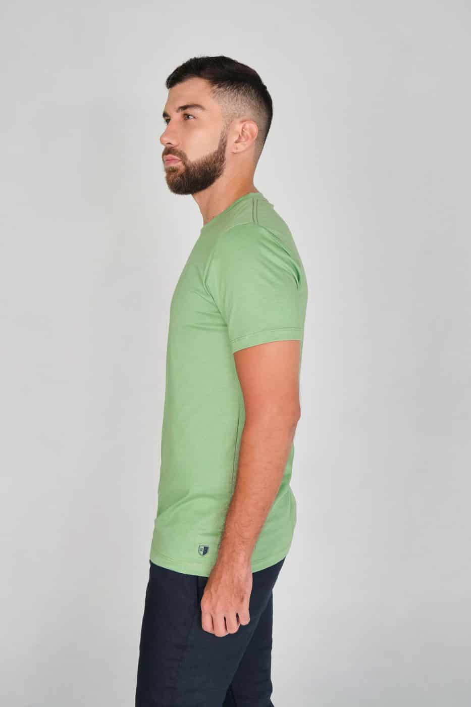 T-shirt Slim Fit 100% Algodón Verde Claro - miniatura 8