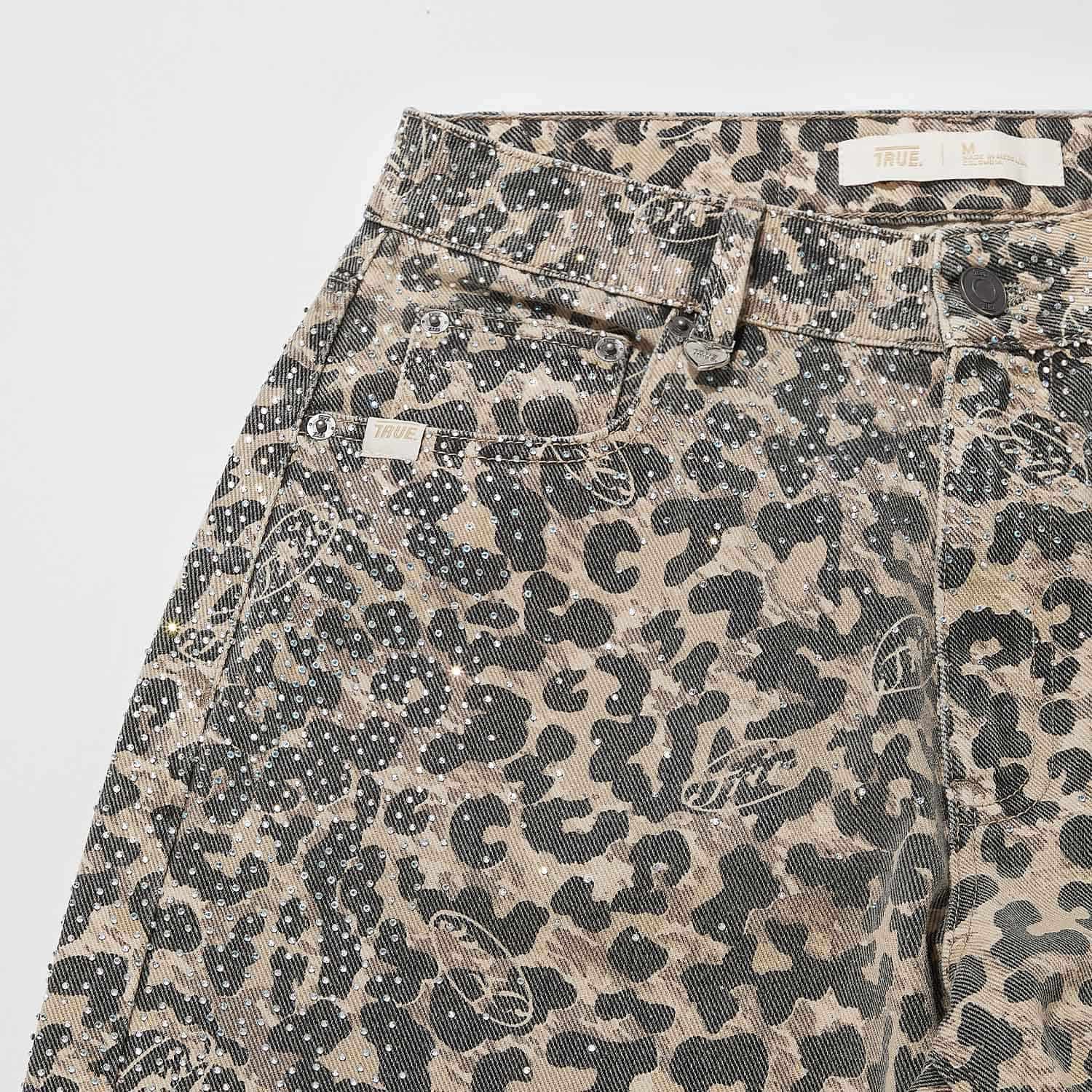 Leopard Wide Leg Jeans - Camel - miniatura 11