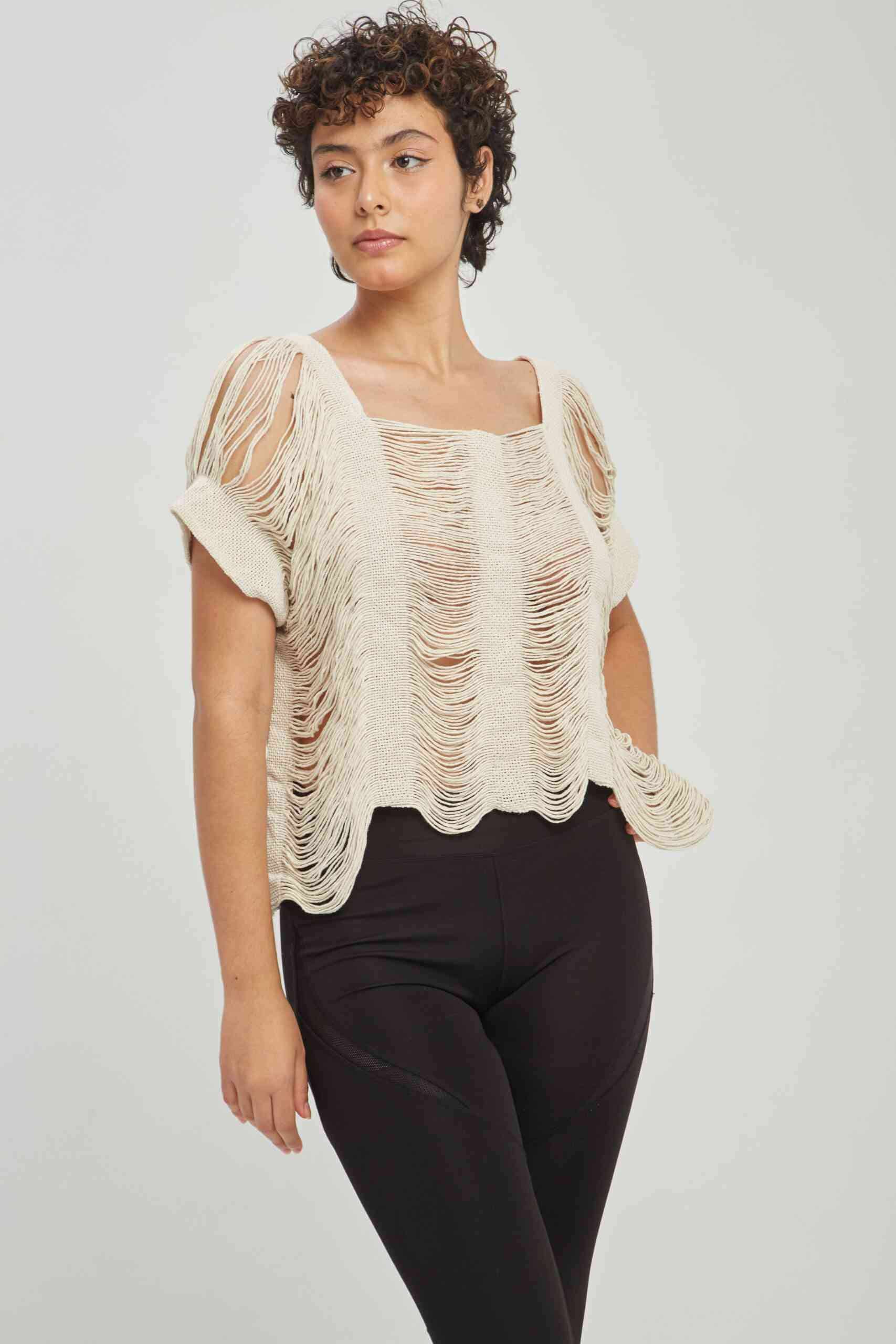 Camisa Entrehilos Cruda - miniatura 1