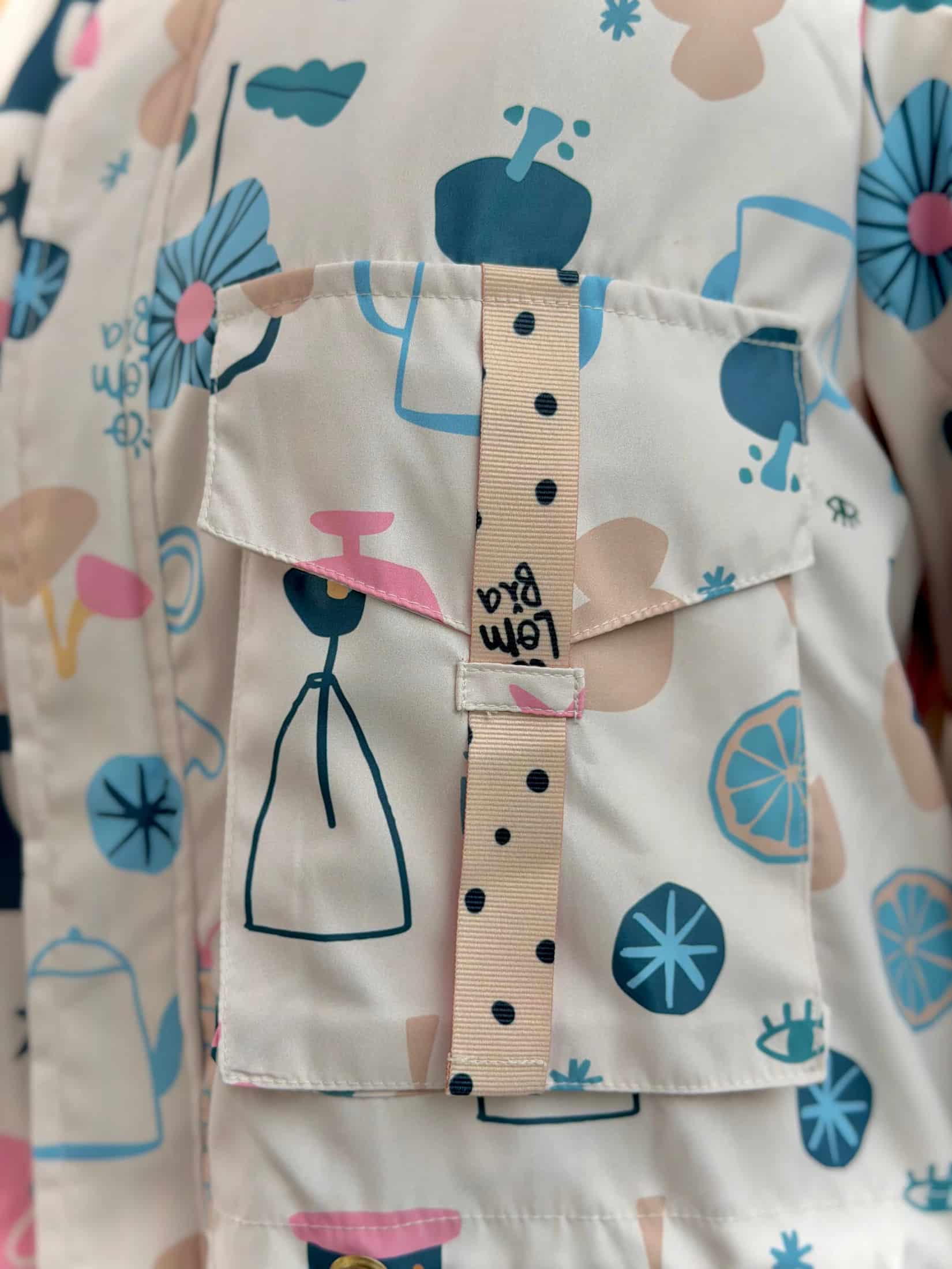 Chaqueta corta estampada crema - miniatura 9