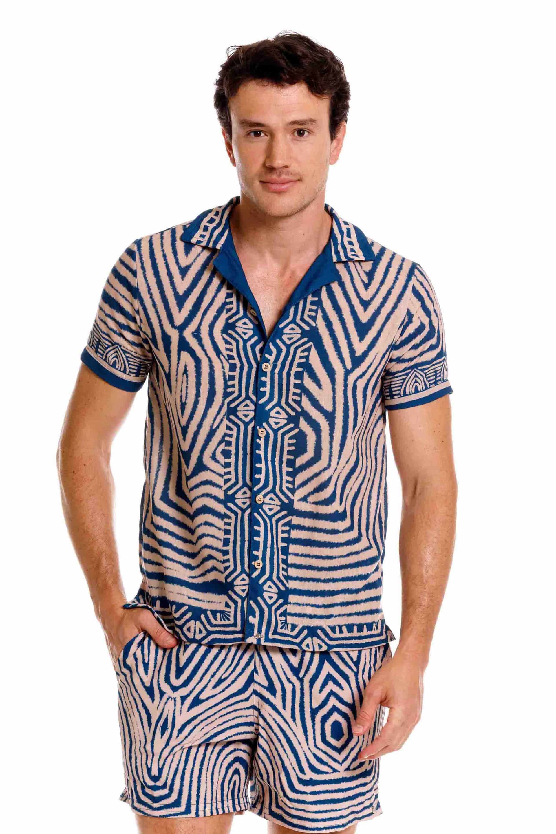 Camisa Hombre Nairobi Azul - miniatura 1