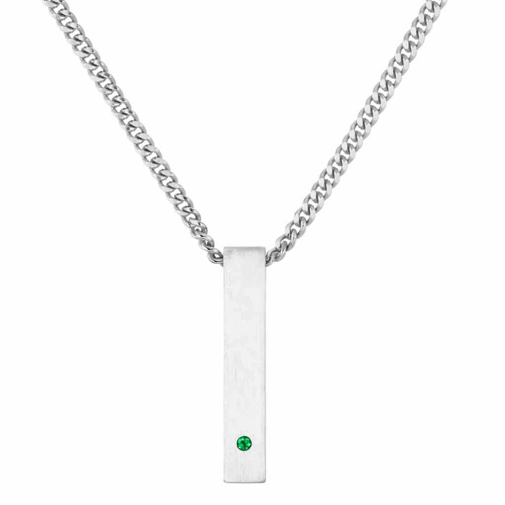 FIFTH AVE NECKLACE | CADENA CON DIJE EN PLATA LEY 925 Y PIEDRA - miniatura 3