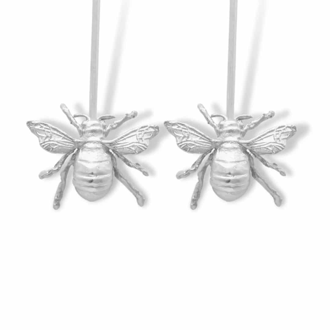 Aretes largos con abeja grande - miniatura 3