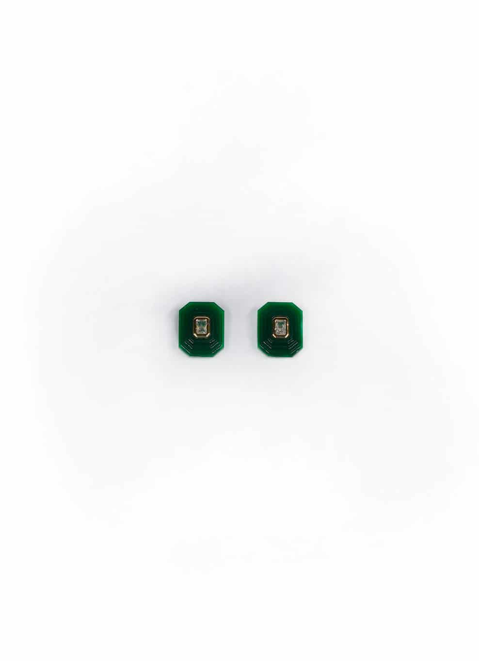 OTTAGONO S - GREEN EARRINGS - miniatura 1